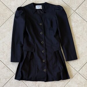 Chanel Black Button-Up Blazer Dress
